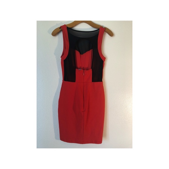 Bebe dress -Red/Black semi backless - Picture 2 of 3